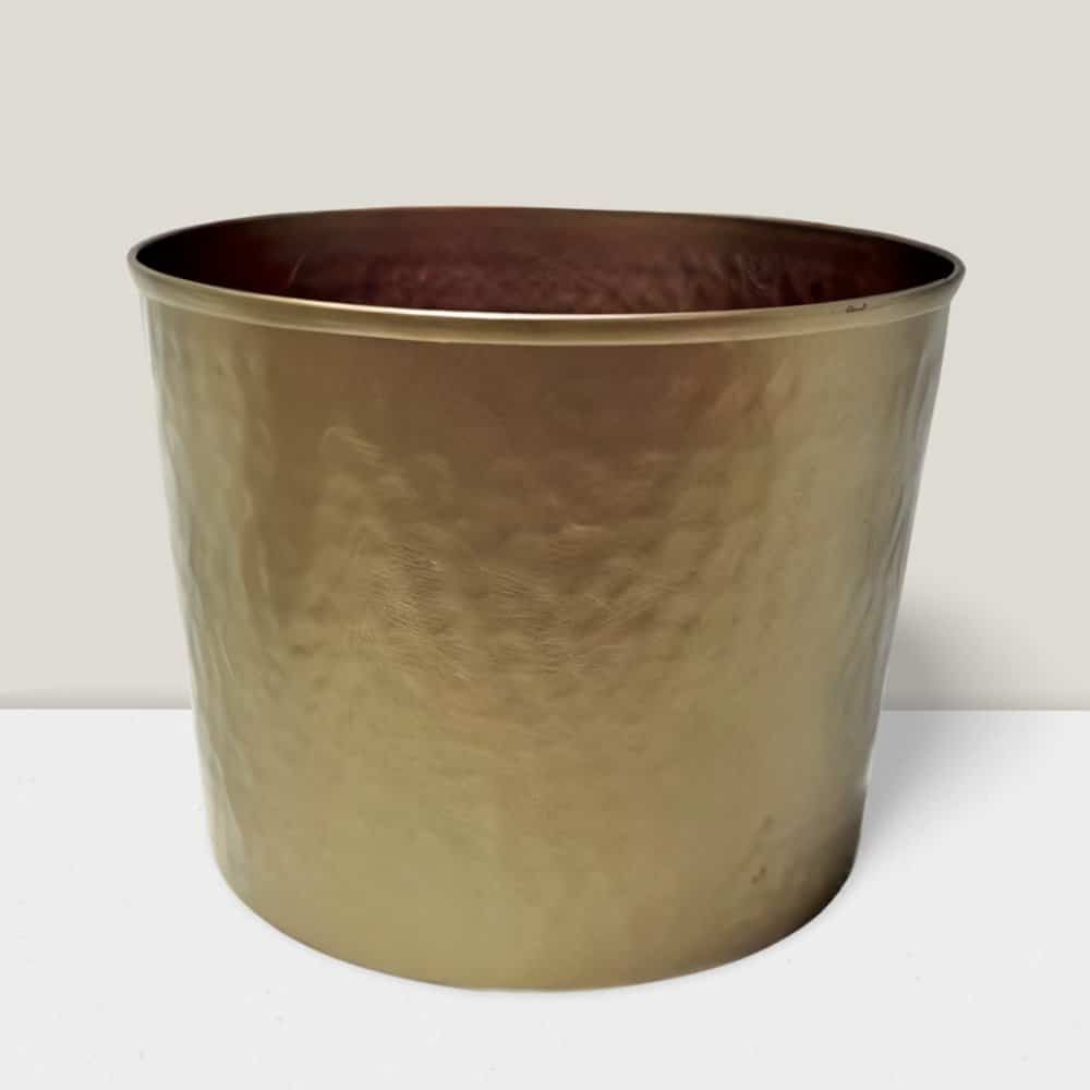 Iron Bronze hammered cylinder 4”x4”