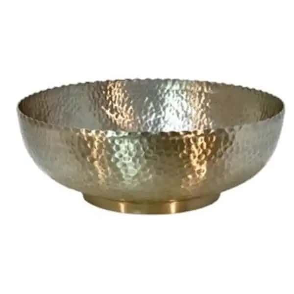 Platinum Bowl Hammered Aluminium 14″Dx 5″H