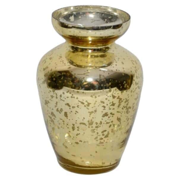 Elevate Your Space: 6" Gold Mercury Glass Vase - Elegant Home Decor Gift Gold Mercury Glass Vase (6″Hx4.5″W)