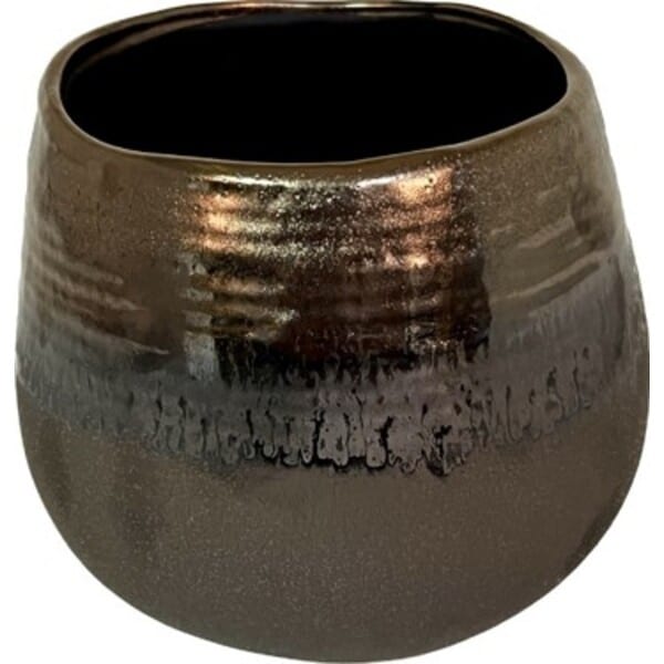 Art Design Earthware Bronze Vase 5″Hx6″W