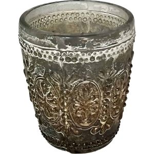 Platinum Gold Glass Vase Cup 4"x3"
