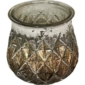 Platinum Gold Glass Vase Cup 4″x4″