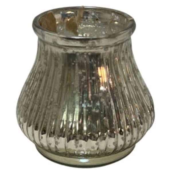 Silver Glass votive Antique 4.5″x4.5″