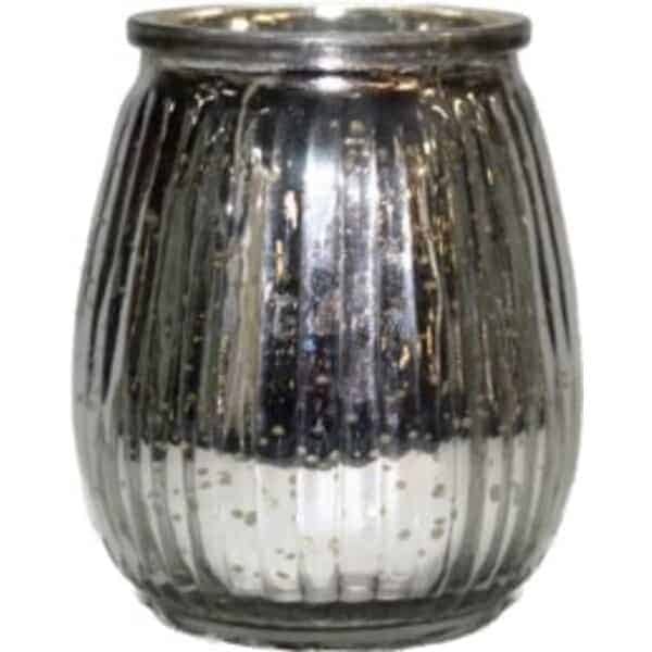 Silver Glass votive Antique 4.5″x 3.5