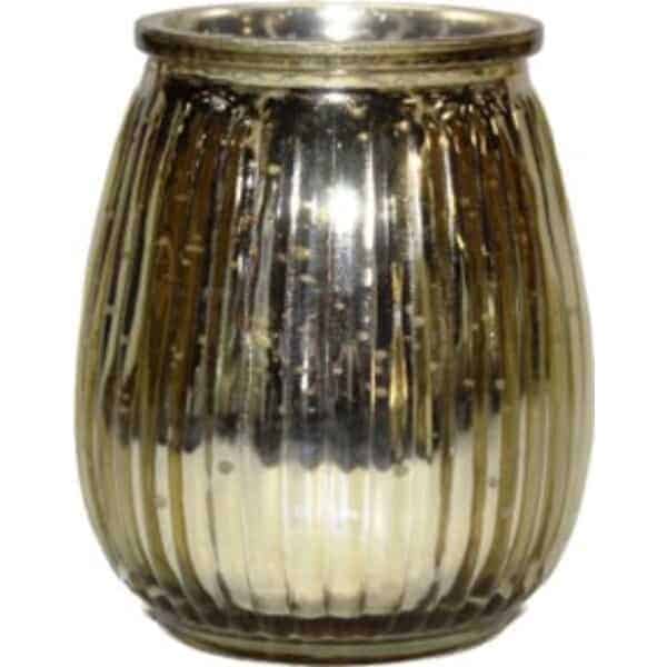Silver Glass votive Antique 4.5″x 3.5