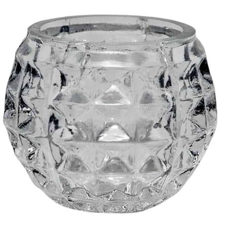 Clear Embossed  Renaissance Round Glass Votive Cup 2.5 x 2.5″ Pk of 6