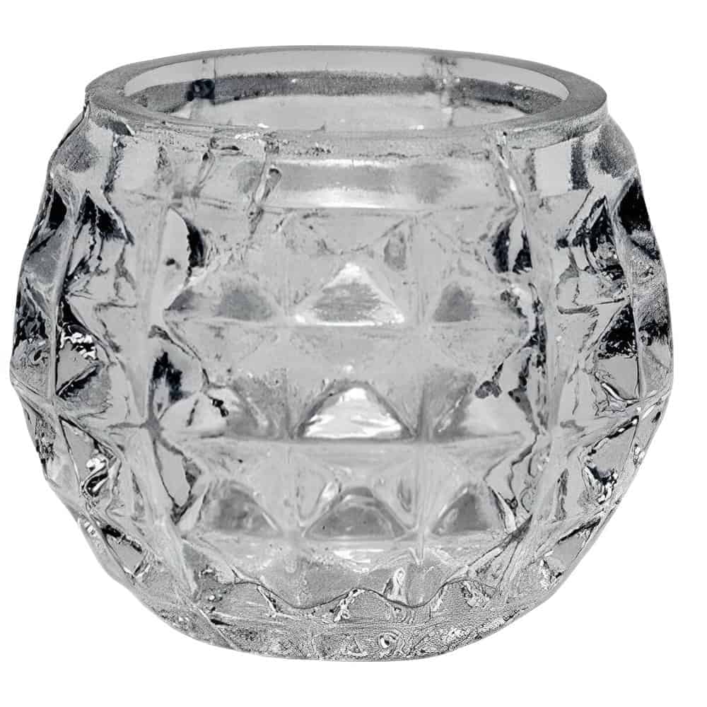 Elegant 6-Pack Glass Votive Holders - Durable Centerpieces for Weddings Clear Embossed Renaissance Round Glass Votive Cup 2.5 x 2.5″ Pk of 6