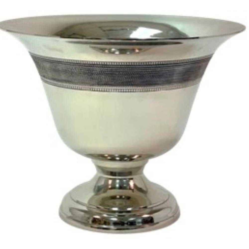 Elegant 12" Nickel Plated Urn for Memorials & Home Decor | Quality Centerpiece Nickel Plated Urn (12″Dx10″H)