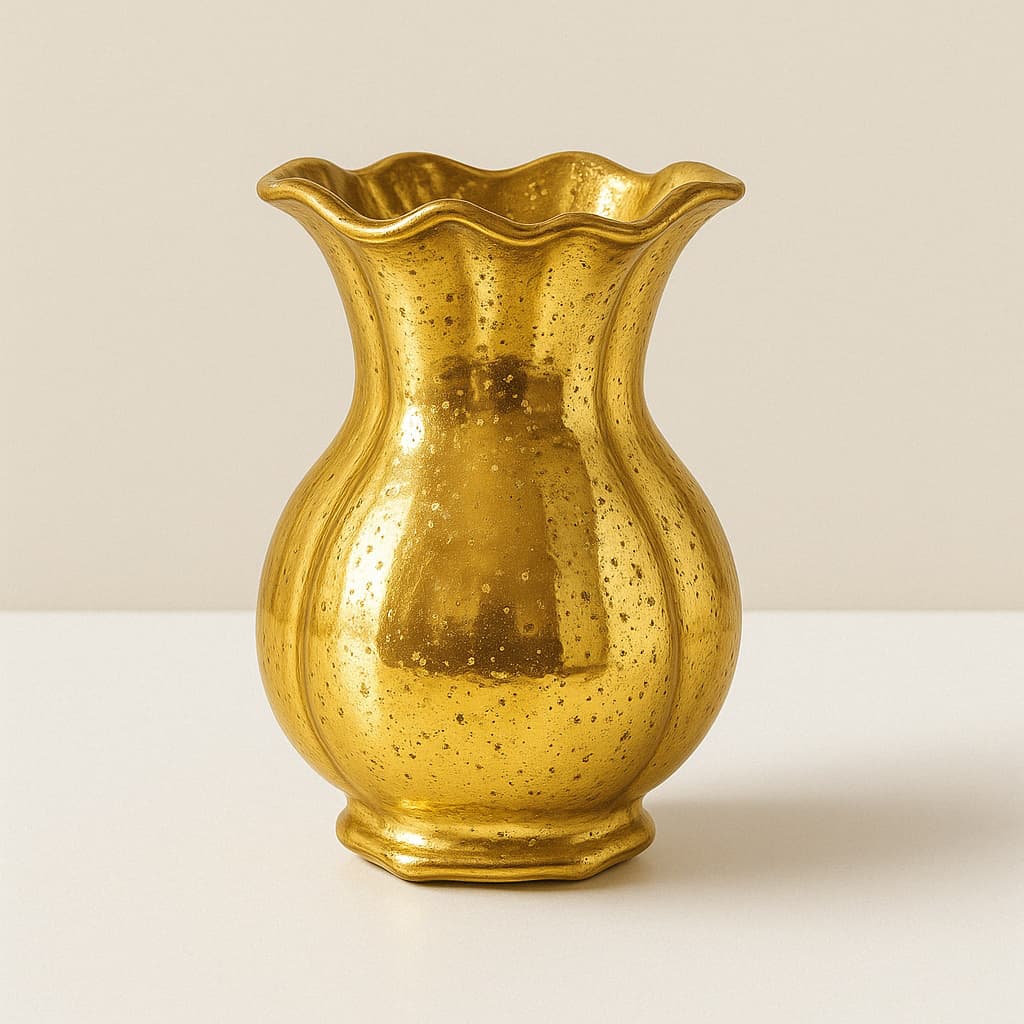 22024 Gold Mercury vase 10’H x 6″