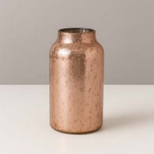 Antique Burnt Pink Mercury Glass Vase (10.5×6)