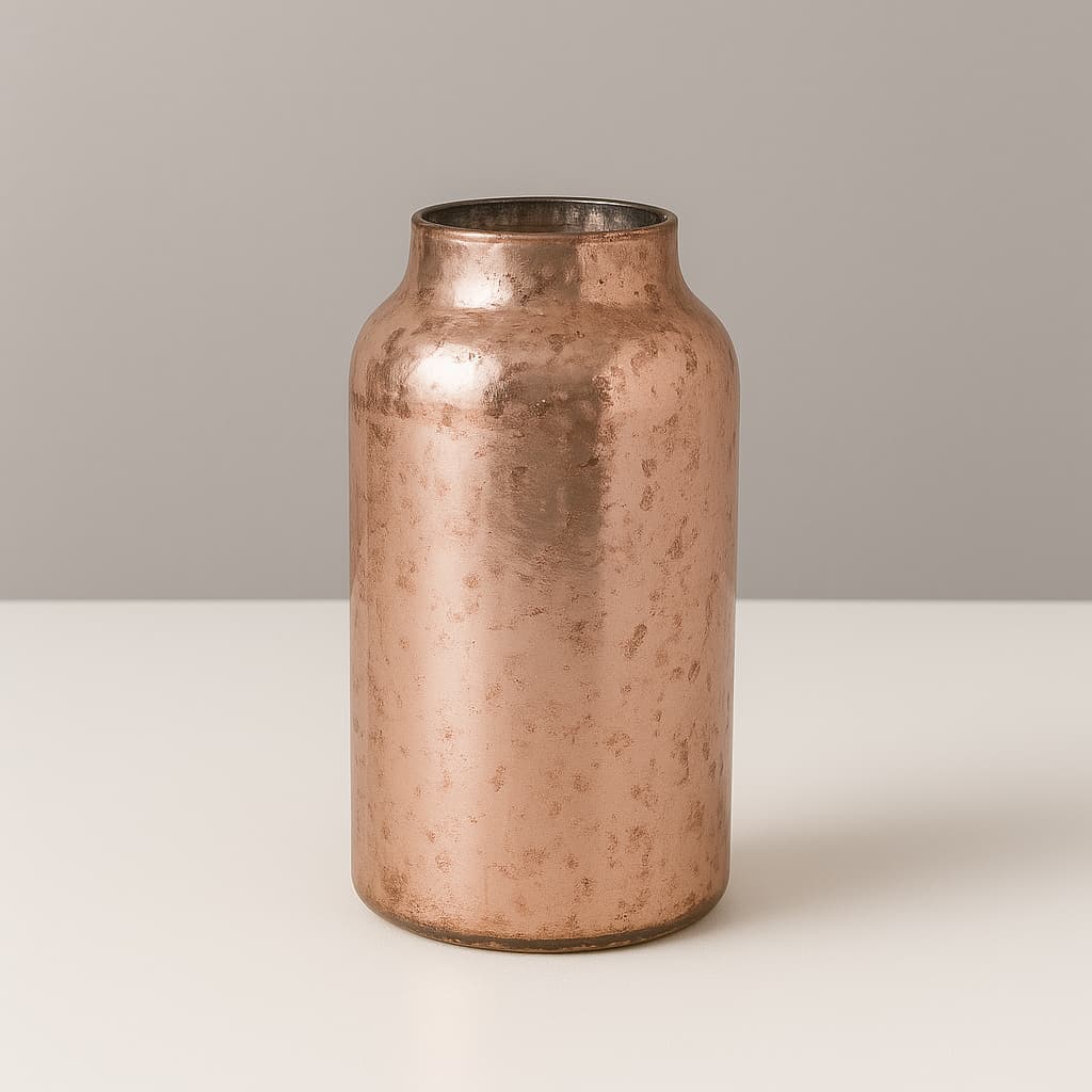 22271 Antique Burnt Pink Mercury Glass Vase (10.5×6)