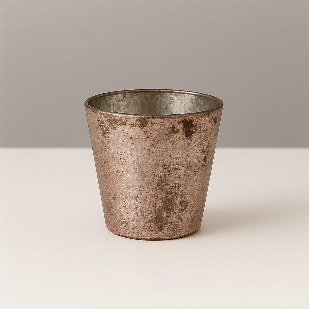 Antique Burnt Pink Mercury Glass Vase (4×4)