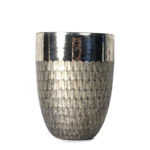 Silver Beehive Mercury Glass Vase (8.5″x6.5″x6.5″)
