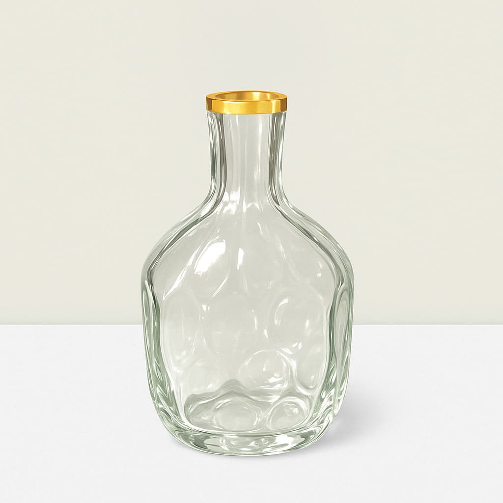 4-Inch Elegant Glass Vase: Modern Home Decor & Quality Craftsmanship Imperial Glass Clear & GLD vase 4″Hx4″