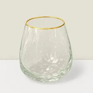 Imperial  Glass Clear & GLD tulip vase 7″Hx6.5″