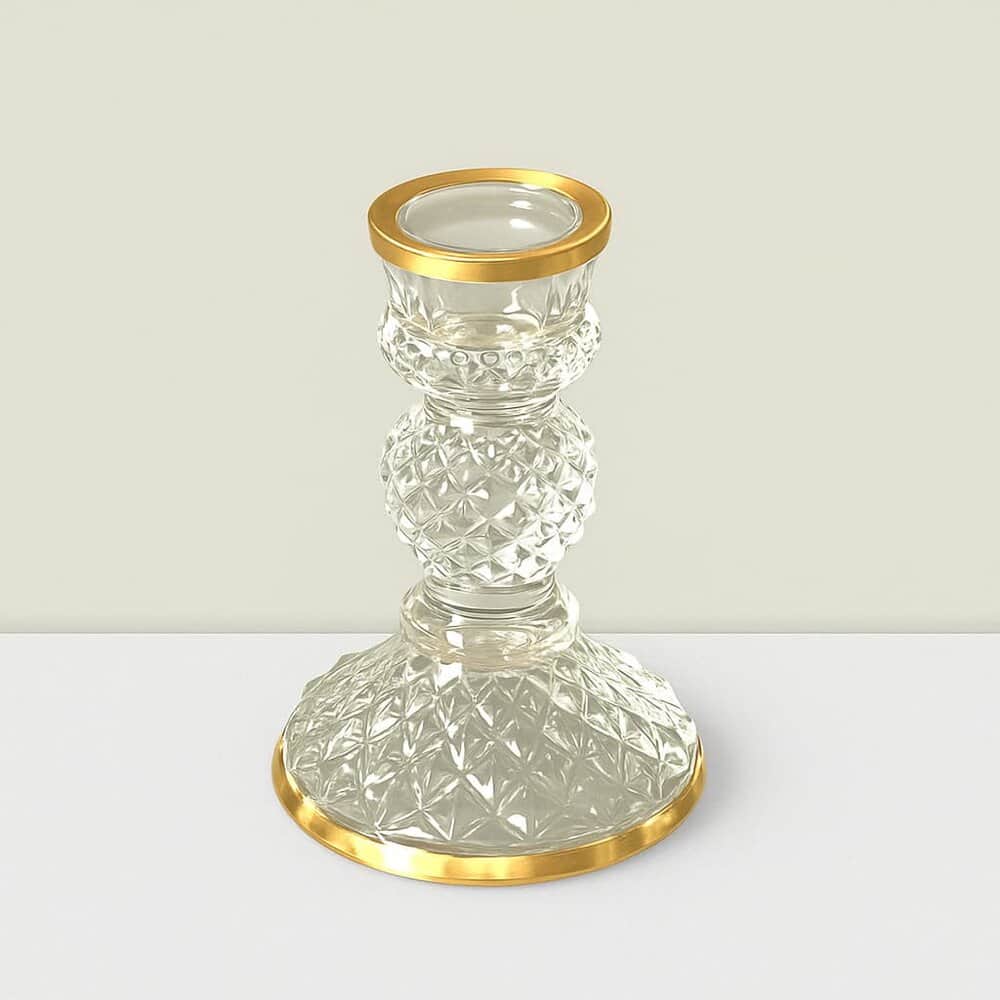 Rajasi Glass Clear & GLD C/S 4″Hx3″W
