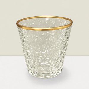Rajasi Glass Clear & GLD votive 3″Hx2.5″W