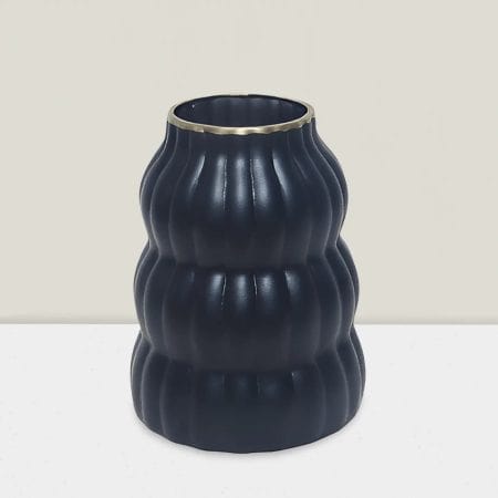 Rajasi Glass Clear & GLD vase 8″HX6″Wx3.5″Top