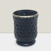 Kaali Black Glass Vase 6” - Elegant Centerpiece for Modern Home Decor Rajasi Glass Clear & GLD votive 4.5″Hx3.5″D