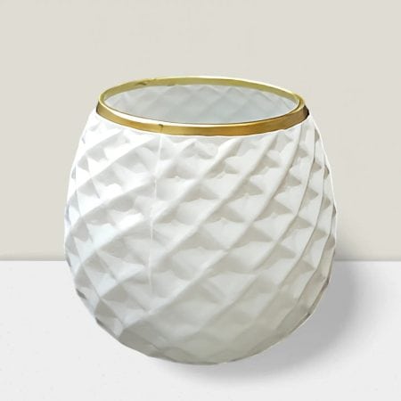 Rajasi Glass Clear & GLD votive  4.5″HX4″