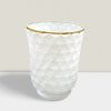 6-Inch White & Gold Hurricane Candle Holder - Elegant Modern Decor Rajasi Glass Clear & GLD votive 4.5″Hx3.5″D