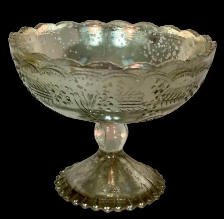 Silver Mercury Glass Glass Bowl (6″Dx5″H)