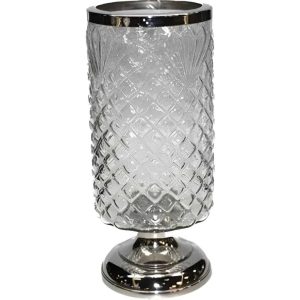 Alankar Collection Embossed Footed Urns With SilverRims 10″x5″