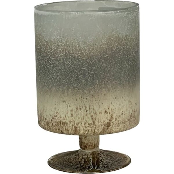 8.5'' Platinum Gold Footed Flower Vase - Luxury Glass Decor Gift Idea Platinum Gold Glass Footed Vase8.5″x6″