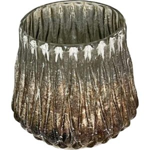 Platinum Gold Glass Vase Cup 5"x4.5 "