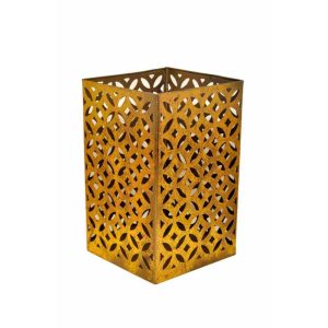 Gold leaf square lantern 6"Hx5"D