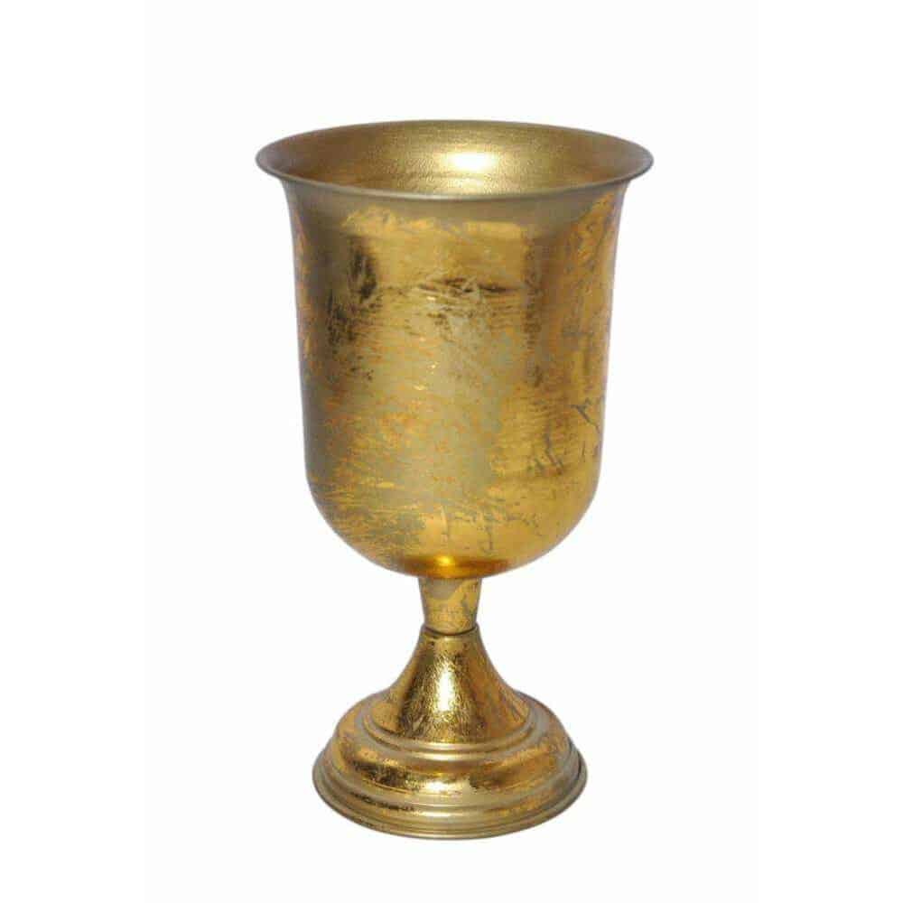 Elegant 5.5x9 Gold Leaf Urn - Versatile Floral Holder & Centerpiece Decor Gilded collection Gold Leaf Urn 5.5×9