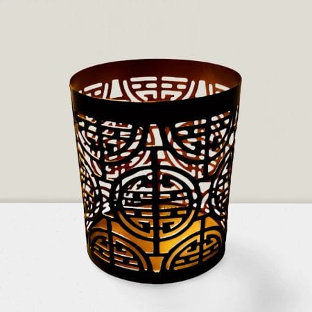 Windsor collection Iron Black & Gold votive 4″Hx3″D