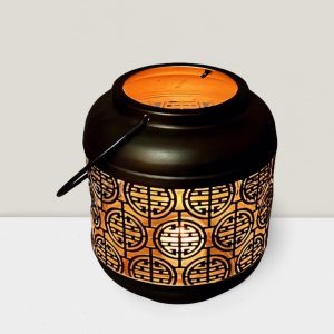 Windsor collection Iron Black & Gold lantern 8"Hx7.5"D
