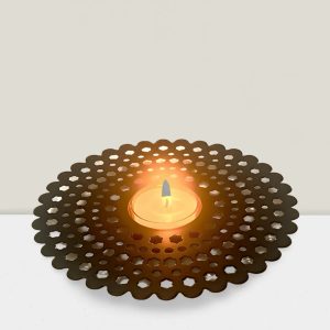 Windsor collection Iron Black & Gold votive  6″W Pk of 6