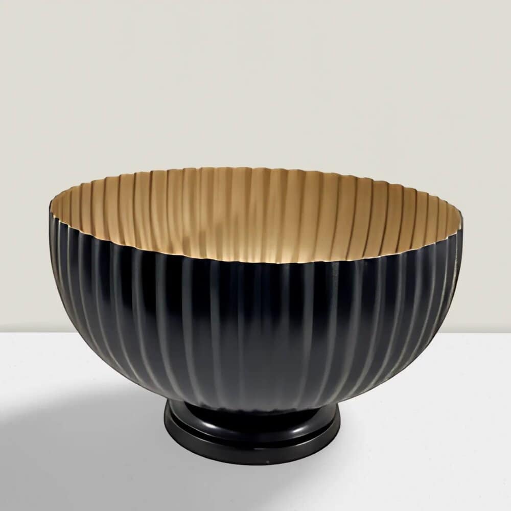 Windsor Black & Gold  Bowl 5″HX8″D Pk of 2