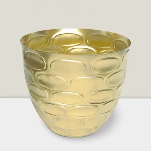 Gold embsd planter  6″HX6.25″ D Pk of 6