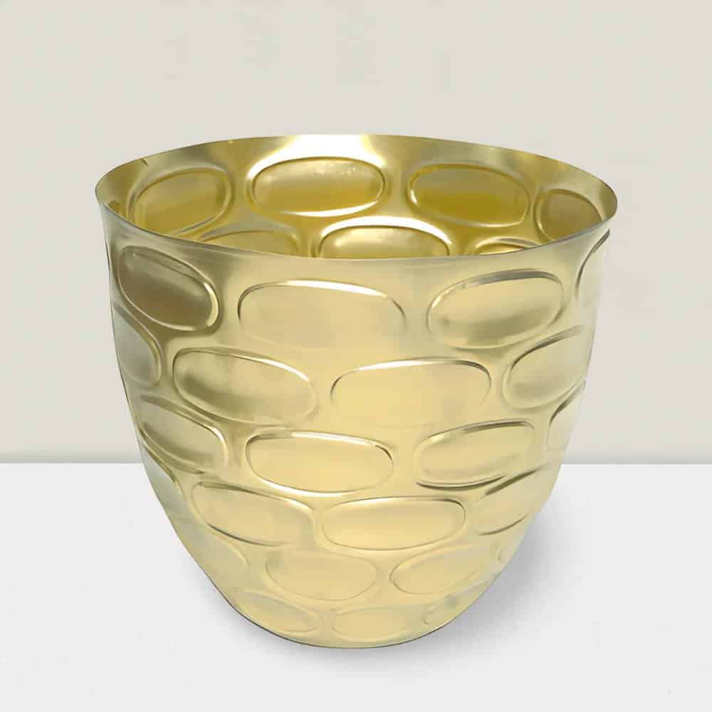 Gold embsd planter  6″HX6.25″ D Pk of 6
