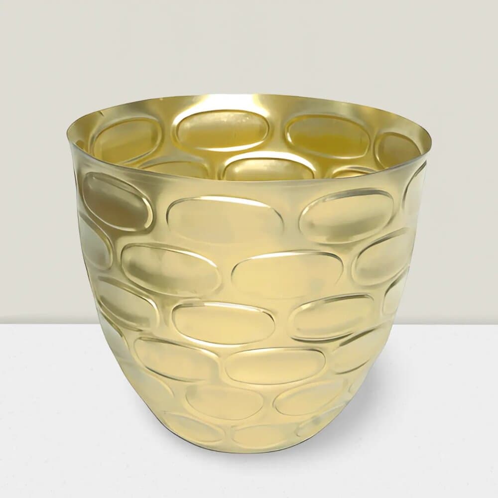 Gold embsd planter  6″HX6.25″ D Pk of 6