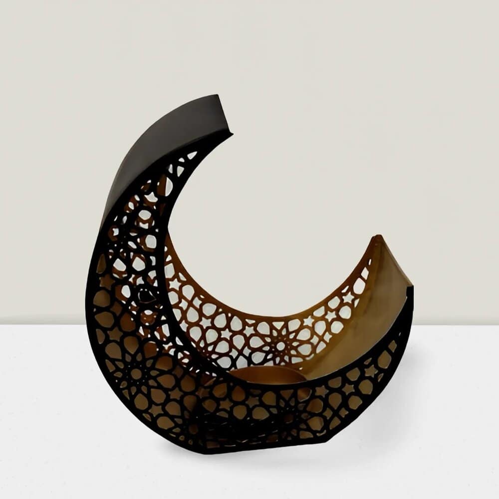 Windsor collection Iron Black & Gold votive  6.5″ HX3.75″ DX6.5″ L