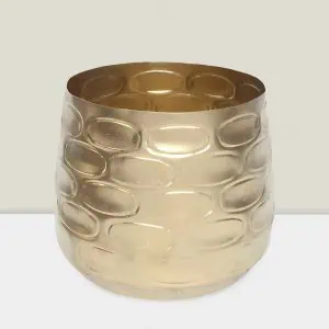 Gold embsd planter 5.5″ HX5″x7″W Bottom