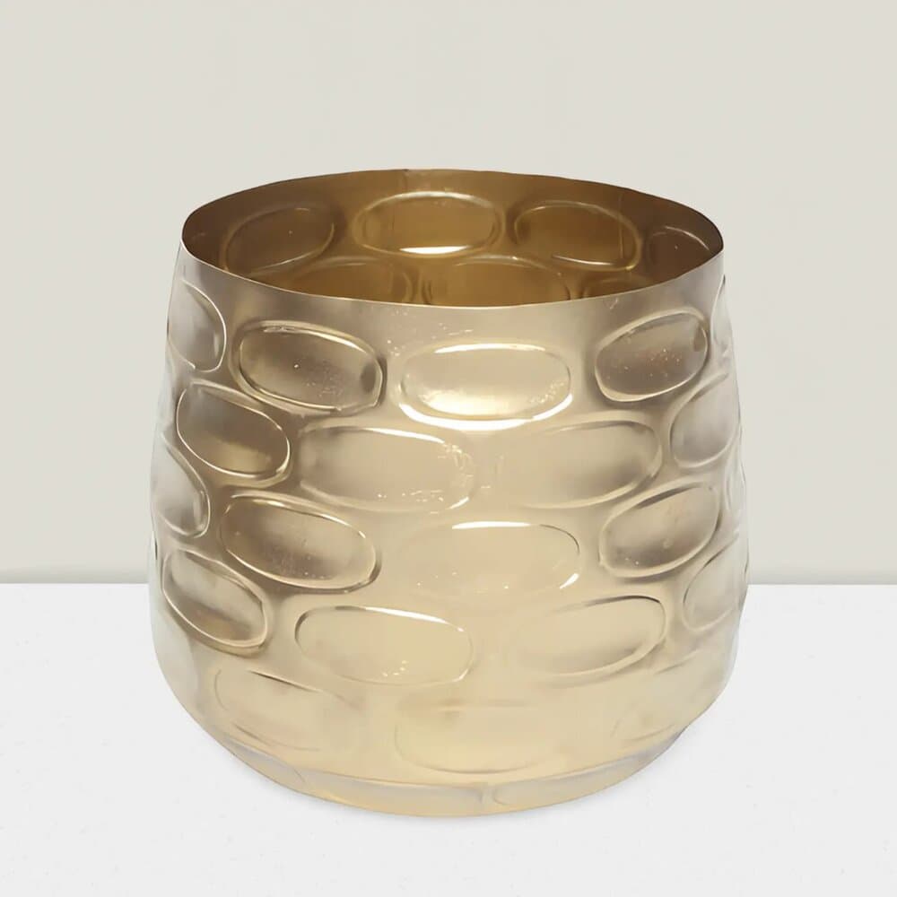 Gold embsd planter 5.5″ HX5″x7″W Bottom