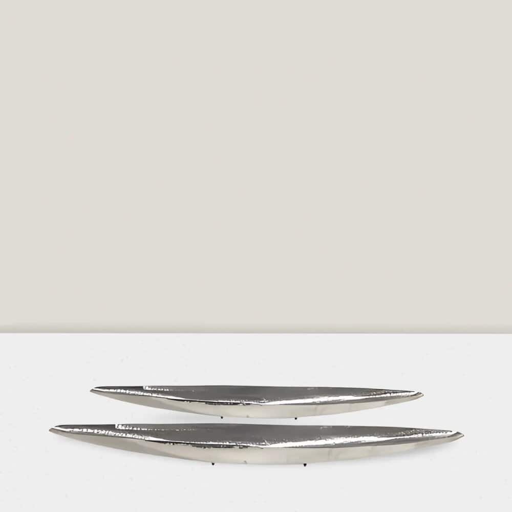 Silver  hmmrd canoe   36″Lx5″W Pk of 6