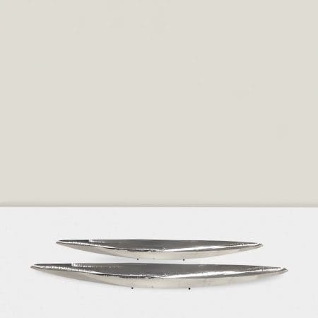 Silver  hmmrd canoe   36″Lx5″W Pk of 6