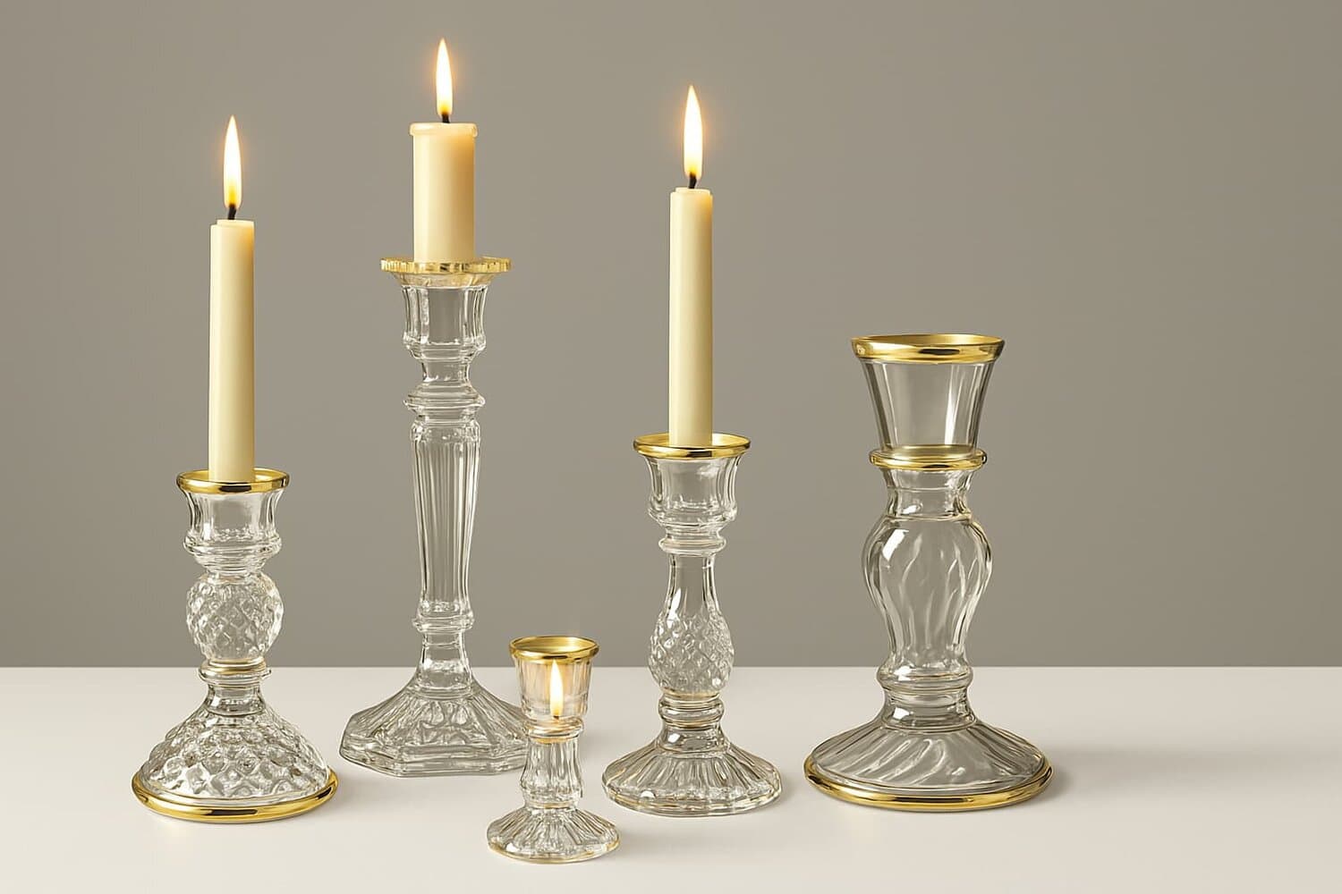 glass candle holders